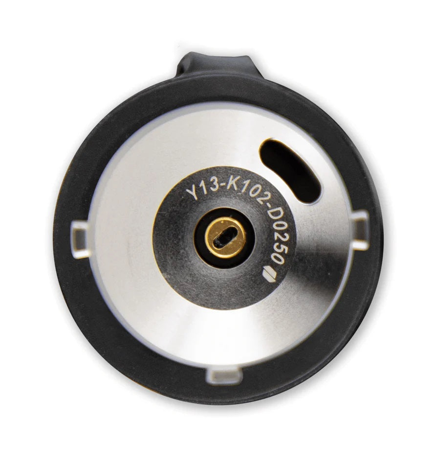 Bottom of Puffco Proxy 3D Chamber showing electrical contact and airflow slot for proper device connection.