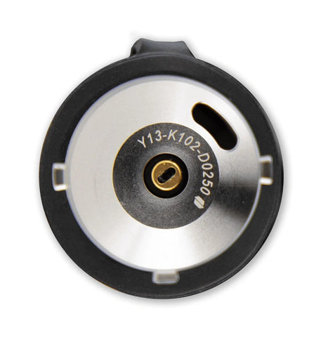Bottom of Puffco Proxy 3D Chamber showing electrical contact and airflow slot for proper device connection.