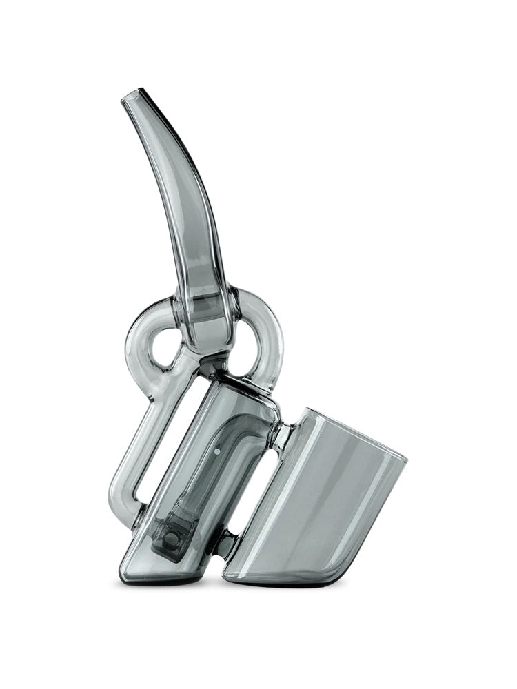 Standalone Ryan Fitt recycler glass attachment for Puffco Proxy, smoke-tinted chamber and return tube