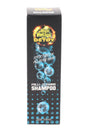 High Voltage Detox Folli-Cleanse Shampoo retail box, black with blue bubbles, labeled effective on all body hair, 2-oz size.