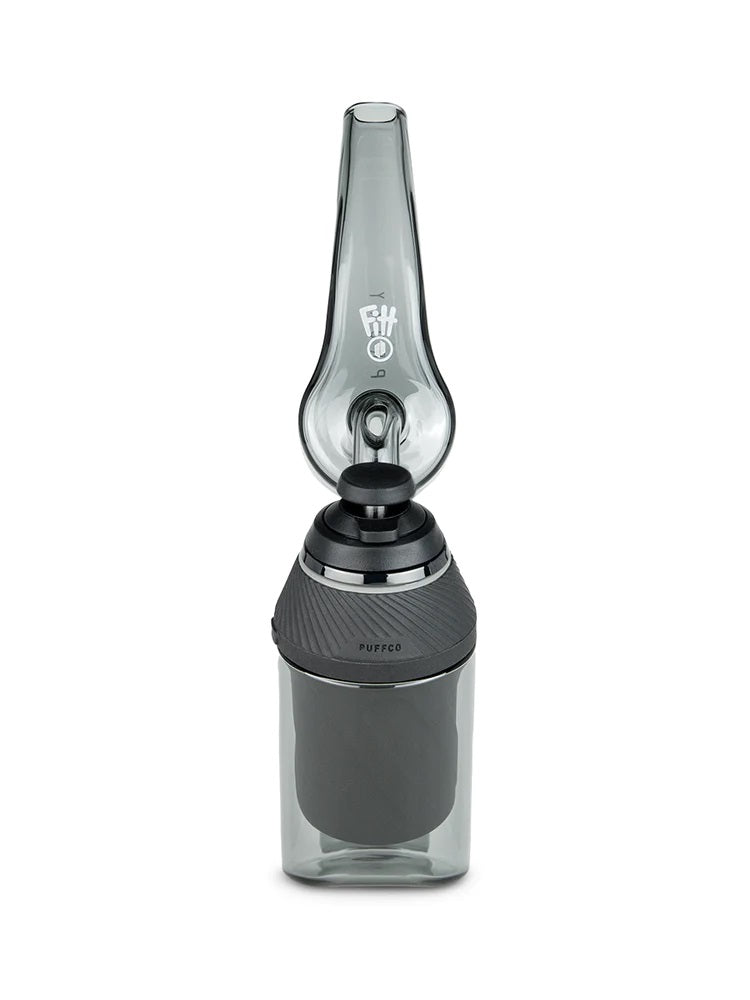 Front view of Puffco Proxy with Ryan Fitt recycler attached, compact water chamber centered and ready