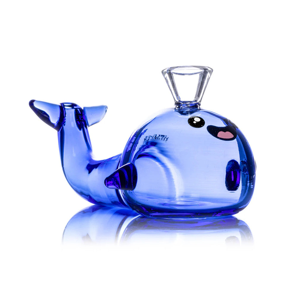 4" Hemper Blue Whale Glass Hand Pipe – P3297
