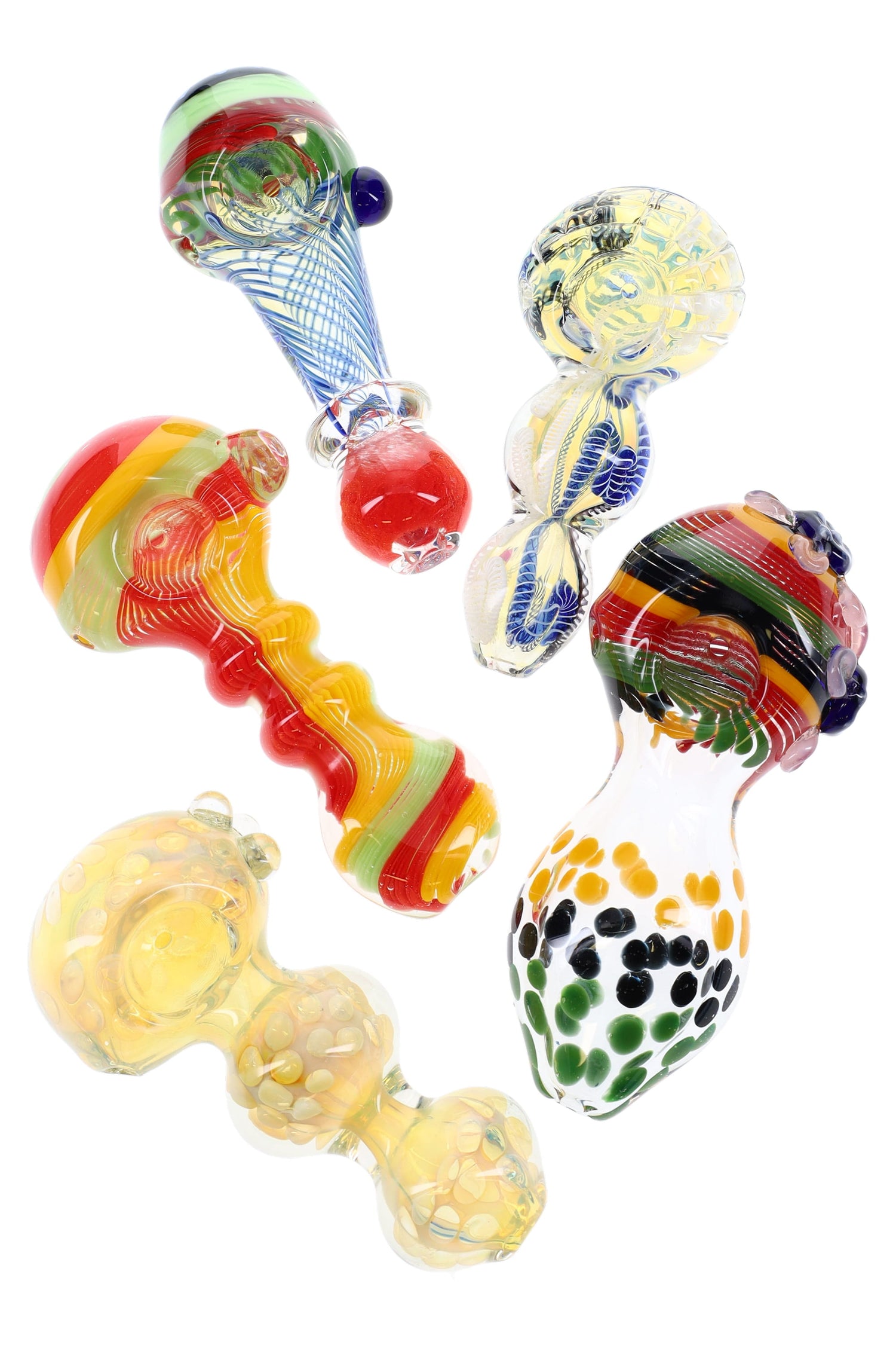 Colorful Glass Hand Pipe “Pocket Swirl” – 4½″ – Assorted Colors