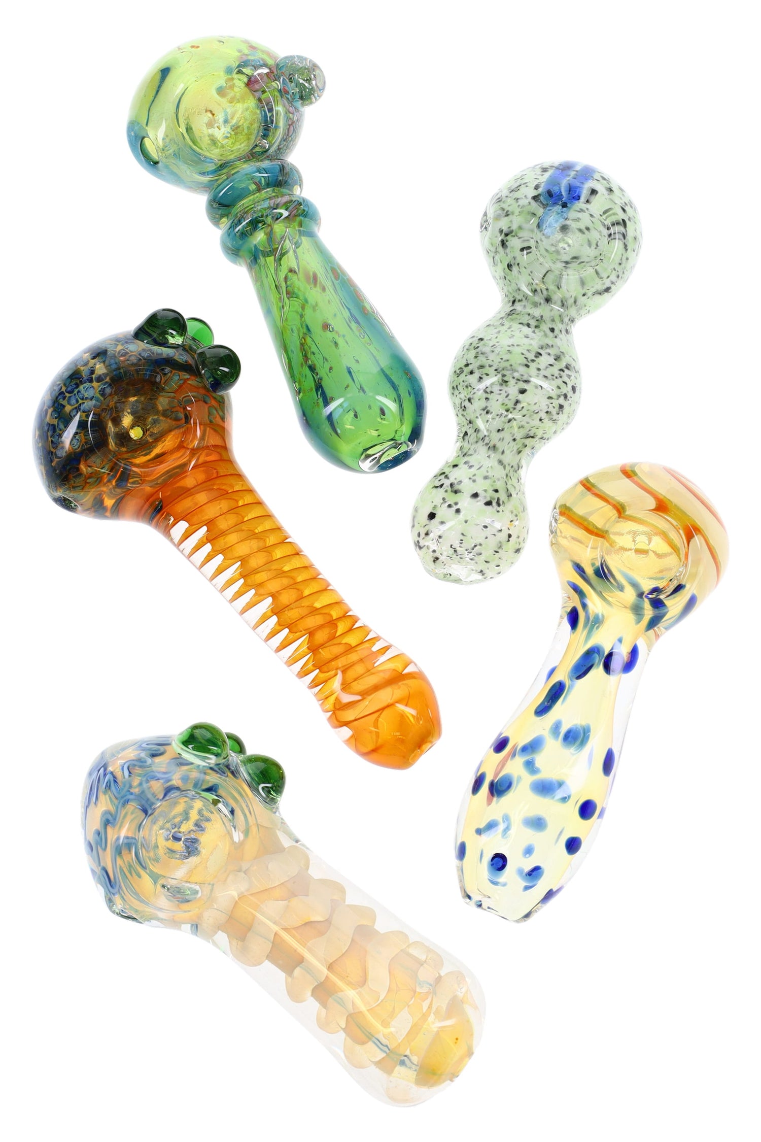 Colorful Glass Hand Pipe “Pocket Swirl” – 4½″ – Assorted Colors