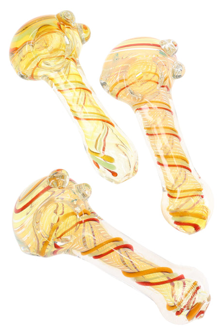 4″ color-changing Rasta swirl glass hand pipe; compact spoon around 75 g delivers smooth dry herb hits with a bold red-gold-green spiral design.