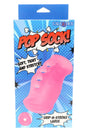 pink 6.25-inch TPE Pop Sock Grip-N-Stroke male masturbator sleeve with four-finger handle and comic packaging