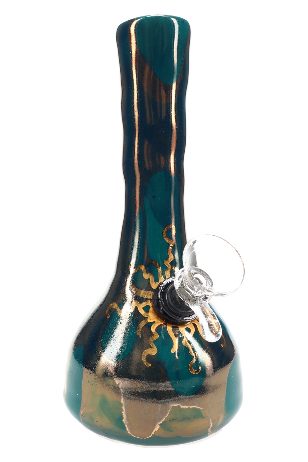 Ancient Creations Ceramics 6″ Ceramic Beaker Bong – 22K Gold – US-Made