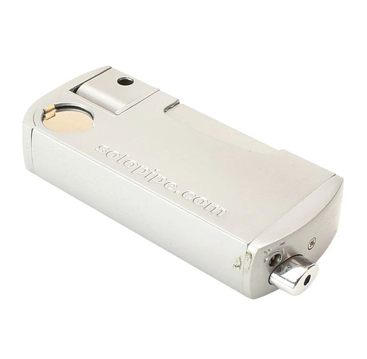 Chrome Solopipe close-up highlighting bowl cover and flame port on a compact 3.5-inch metal body.