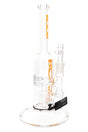 Clear ROOR Tech 12″ stemless straight tube bong with barrel perc, 18.8 mm female joint, reinforced intake, wide flat base, and orange ROOR decal.
