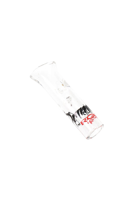 Clear RooR 10 mm glass rolling tip with black and red logo; sturdy reusable filter packaged individually in a small vial.