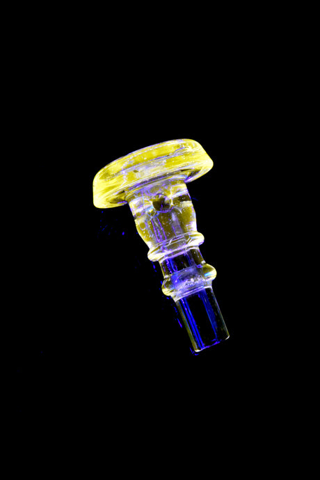 US-made “Radioactive” glass Puffco joystick glowing bright under UV light, compact directional airflow control tip for concentrates.
