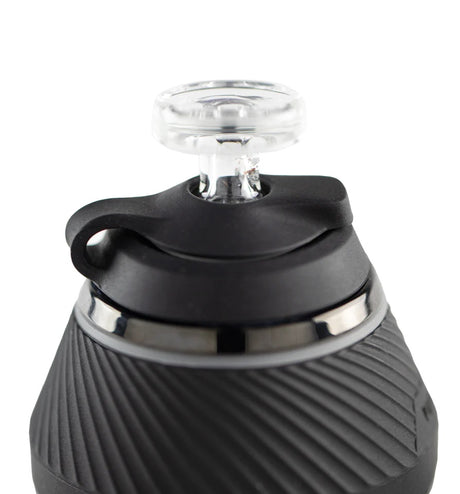 Chamber cap and tether with glass Ball Cap mounted on Proxy, ribbed grip collar visible for easy handling.
