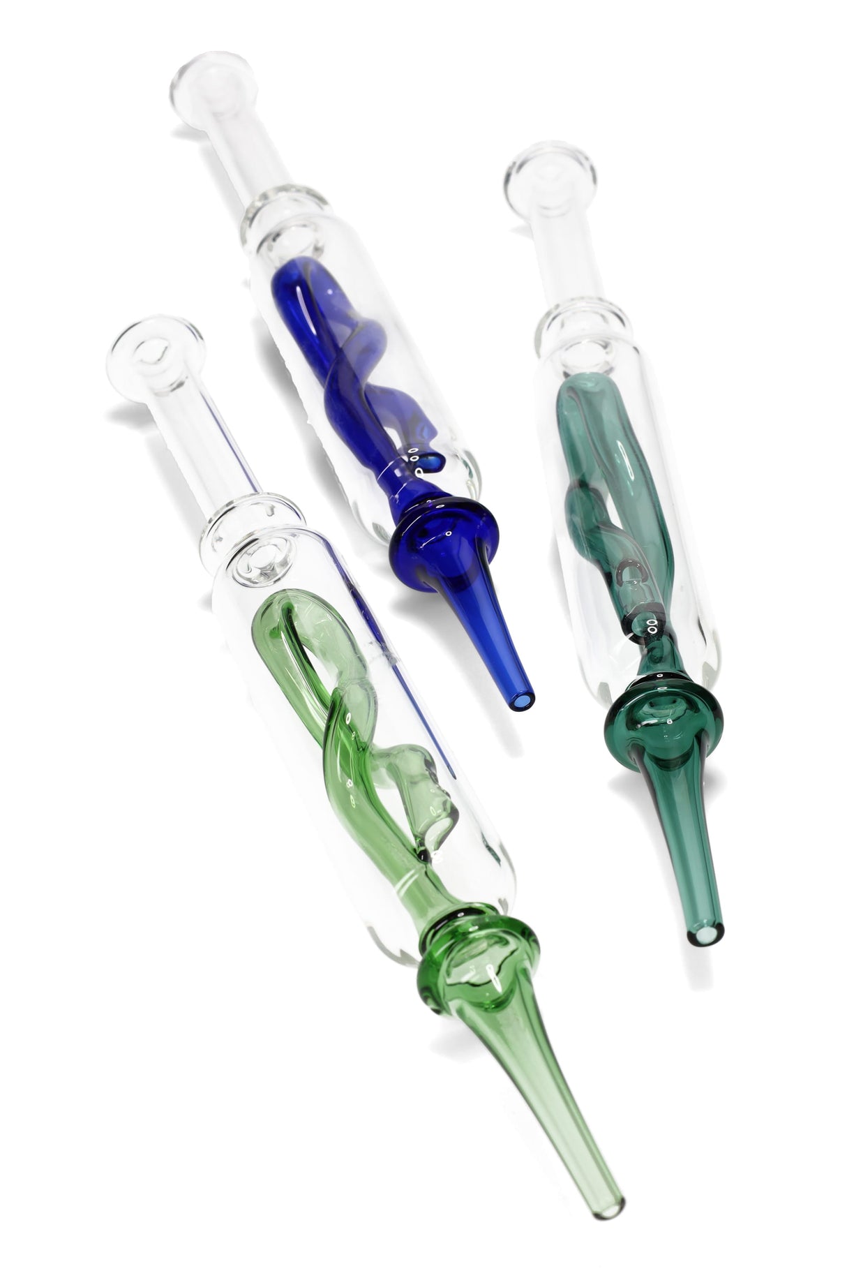 Twist Stem Glass Dab Straw “Spiral Sipper” – 8½″