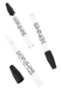 White Rhino branded Pyrex glass dab straw with removable black silicone cap, clear straight tube design for concentrates shown on a white background.