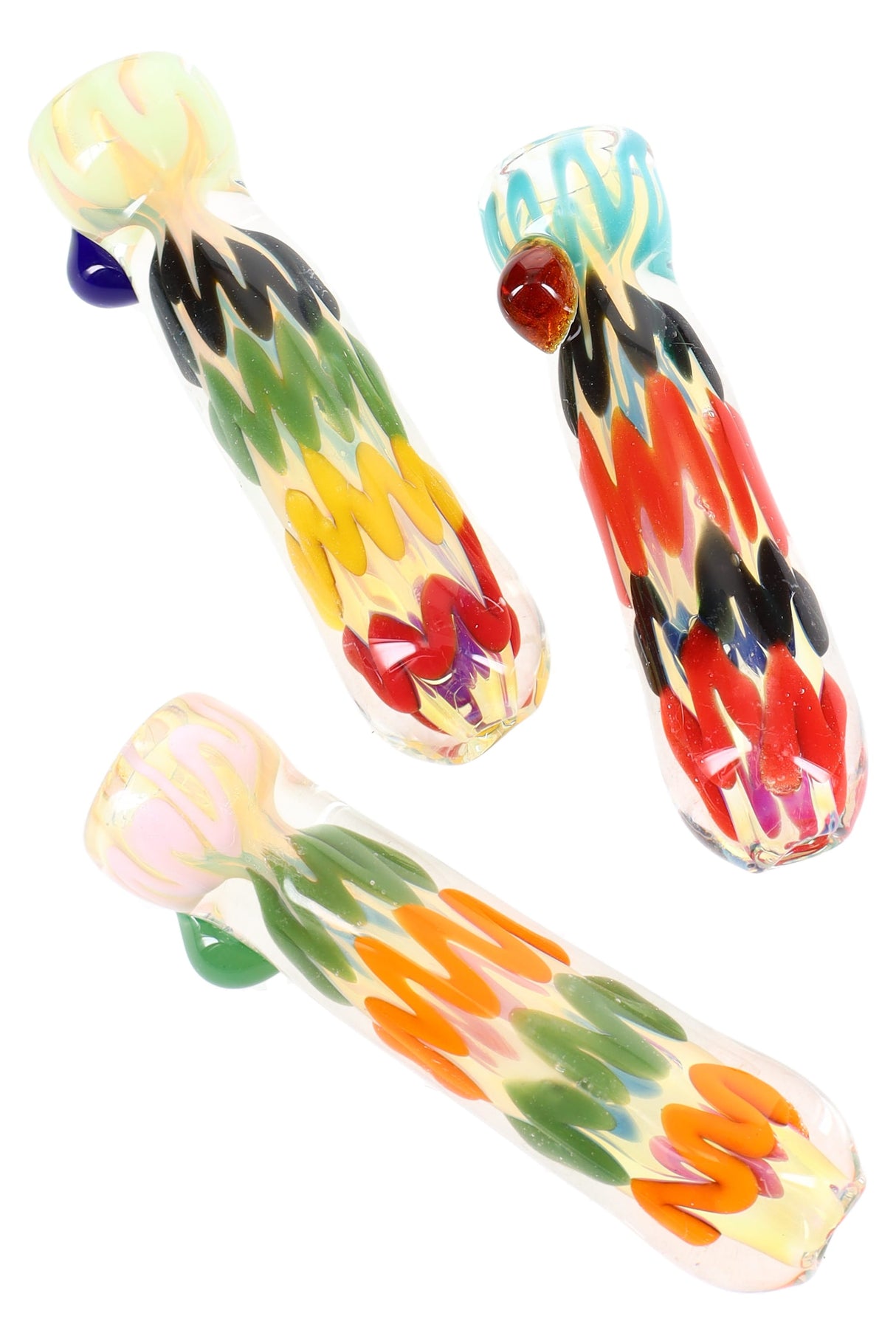 Color Changing Glass Chillum “Squiggle Stick” – 3″ – Assorted Colors