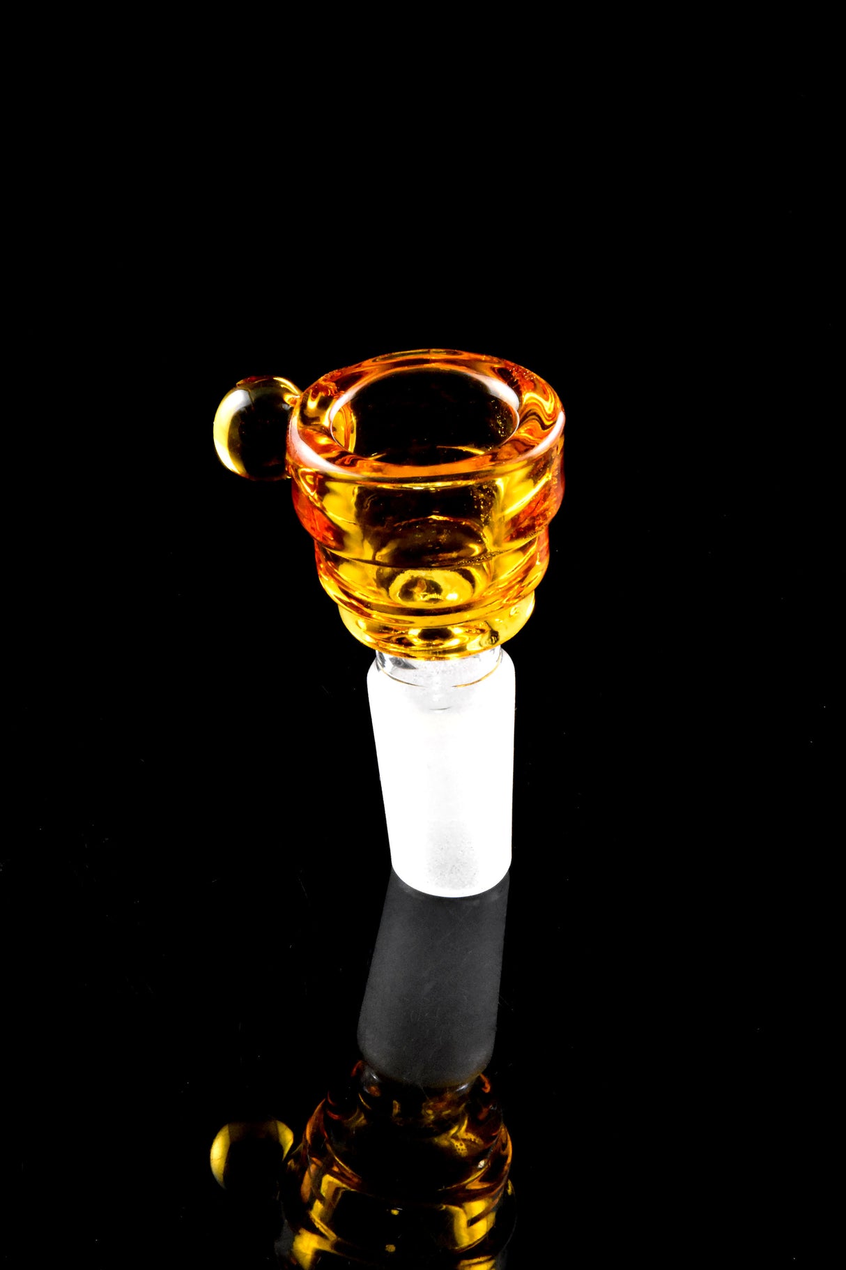 14.5mm Male Colored Glass on Glass Ridged Bowl - BS837