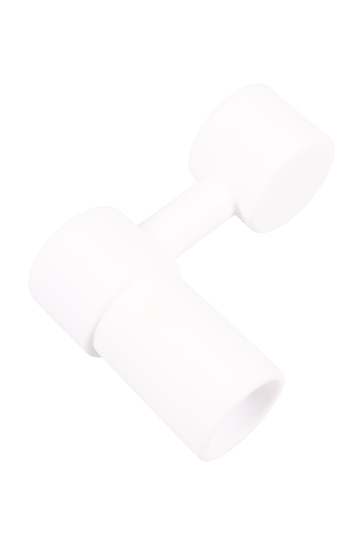 White ceramic sidecar nail with female dual-size fitting for 14 mm and 18 mm male rigs; domeless cup for concentrate dabs.