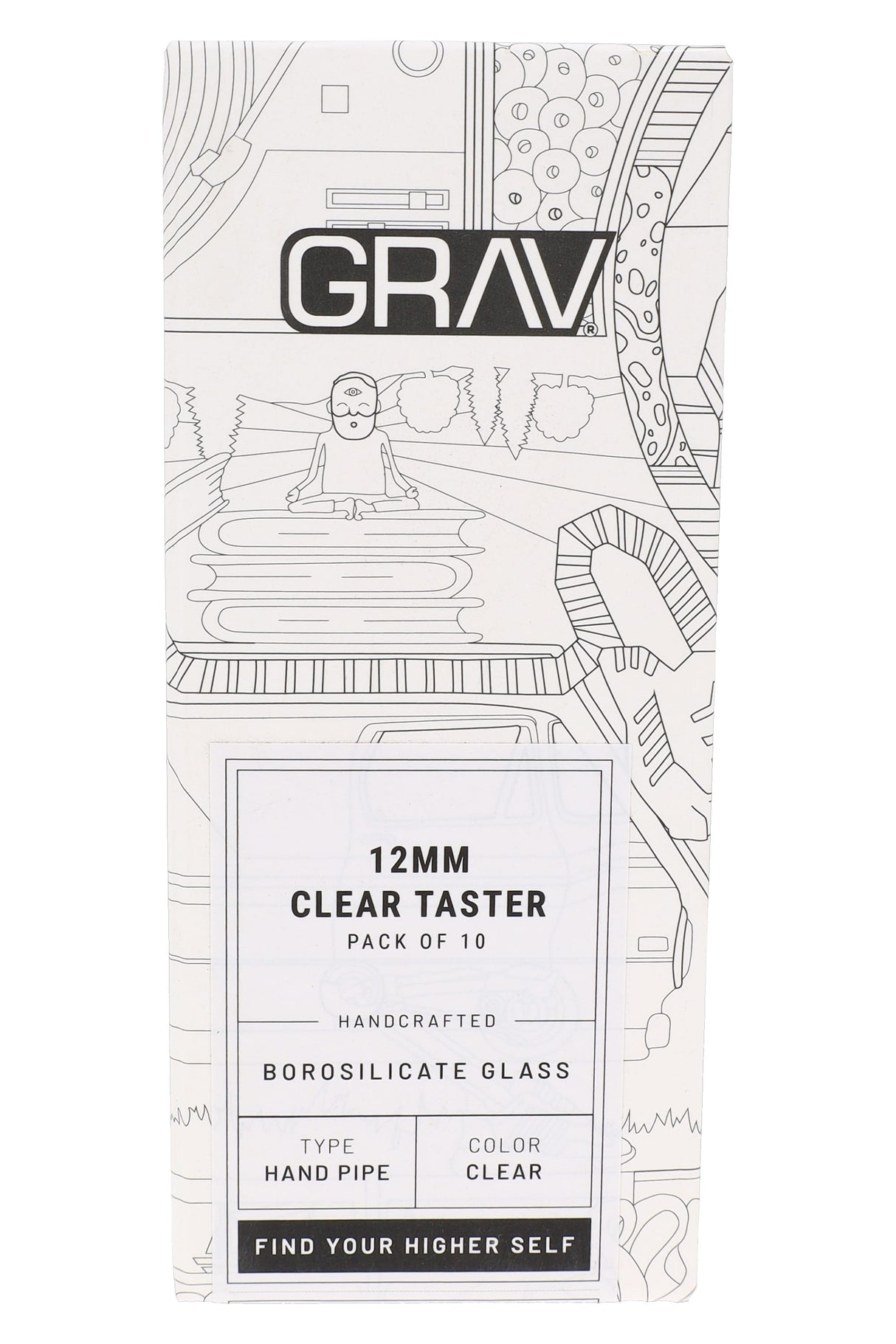 GRAV 12 mm Clear Tasters – 10/Pack – Assorted Colors
