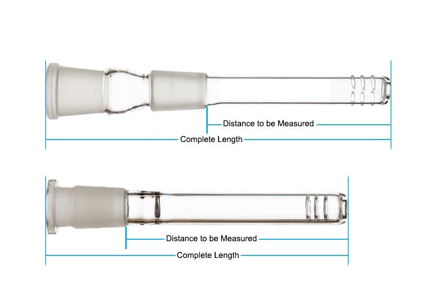 Measurement diagram showing how to select the correct downstem length by the “distance to be measured” section.