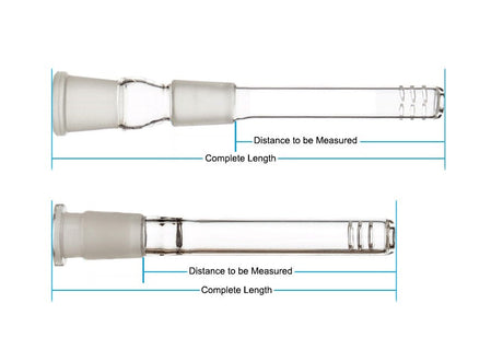 Measurement diagram showing how to select the correct downstem length by the “distance to be measured” section.