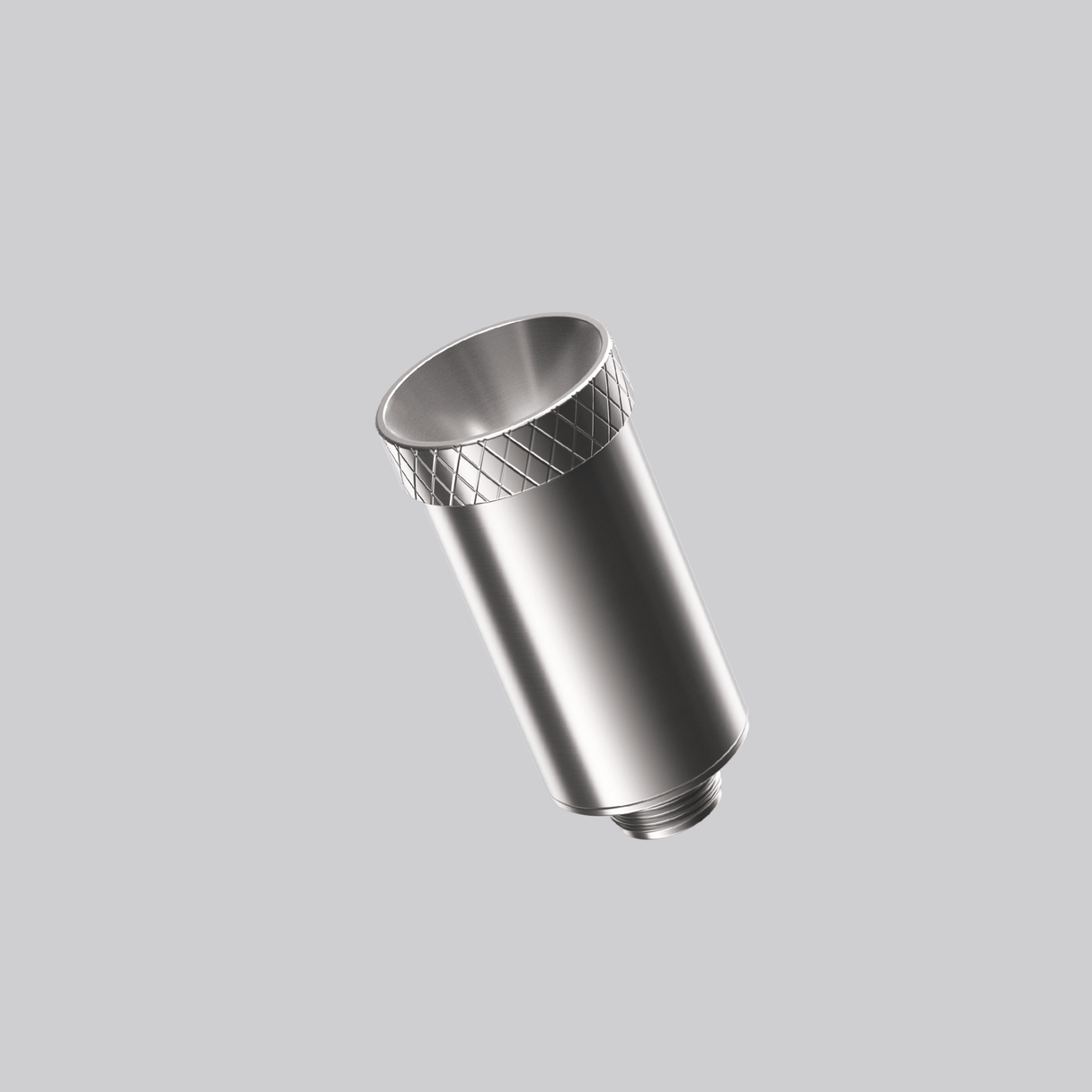 Silver Dr. Dabber Ghost² chamber cup accessory with threaded base and textured rim detail