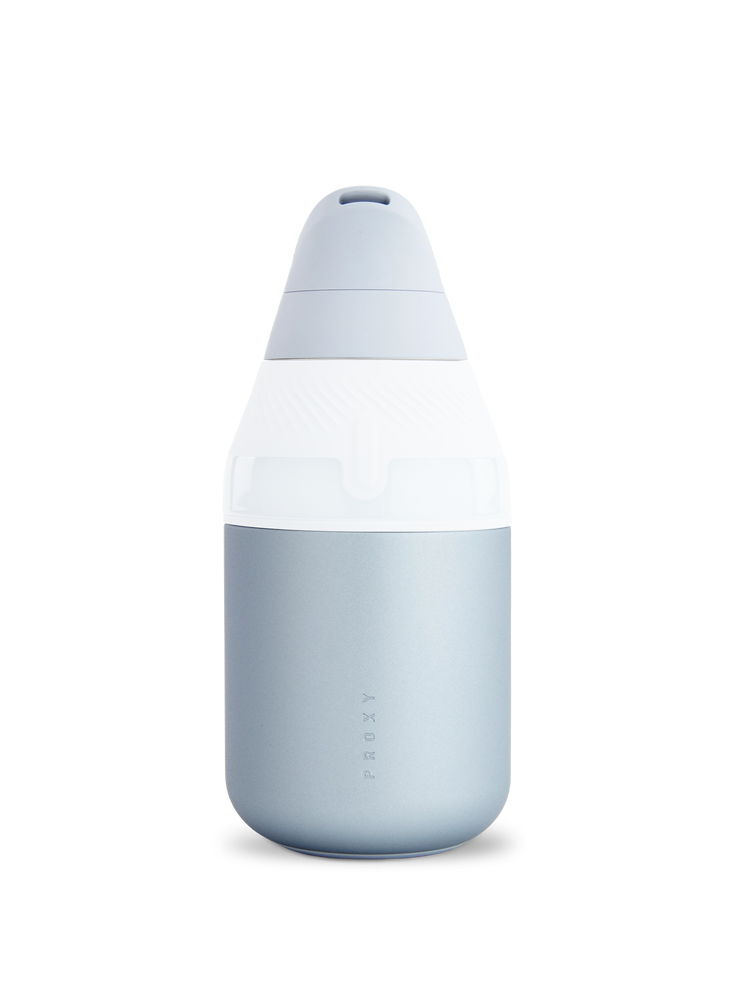 Haze Puffco Proxy Core accessory with light blue cup, white textured top, and compact portable profile