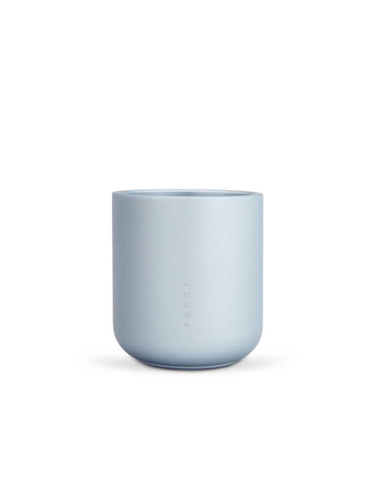 Light blue Puffco Proxy Core cup close-up with rounded anodized aluminum body and clean finish