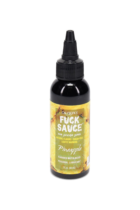 Pineapple “Fuck Sauce” flavored water-based lubricant, 2-oz bottle with twist tip, sugar-free formula and light warming sensation on label.
