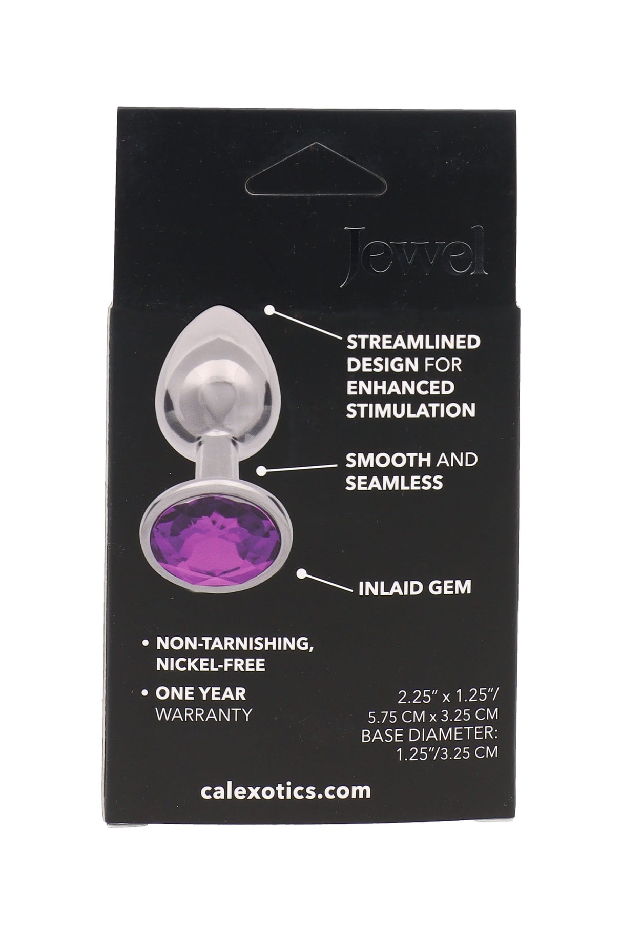 Back of Jewel Small Plug packaging with product details, care notes, and jewel-base plug illustration