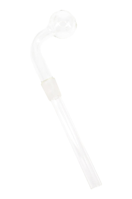 Clear 14.5 mm GoG oil burner downstem with frosted joint and straight tube, available in 3″ or 4″ lengths for replacement fit.