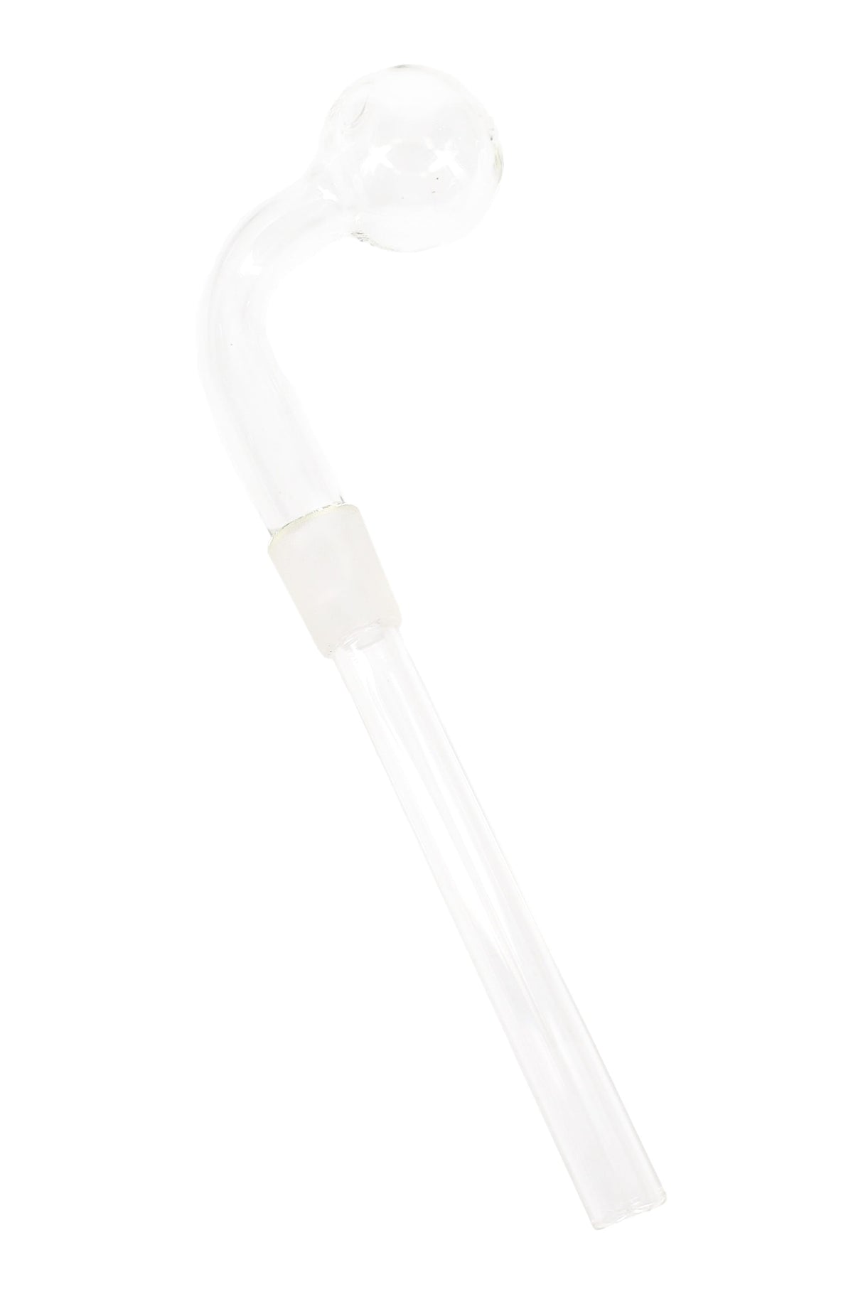 Clear 14.5 mm GoG oil burner downstem with frosted joint and straight tube, available in 3″ or 4″ lengths for replacement fit.