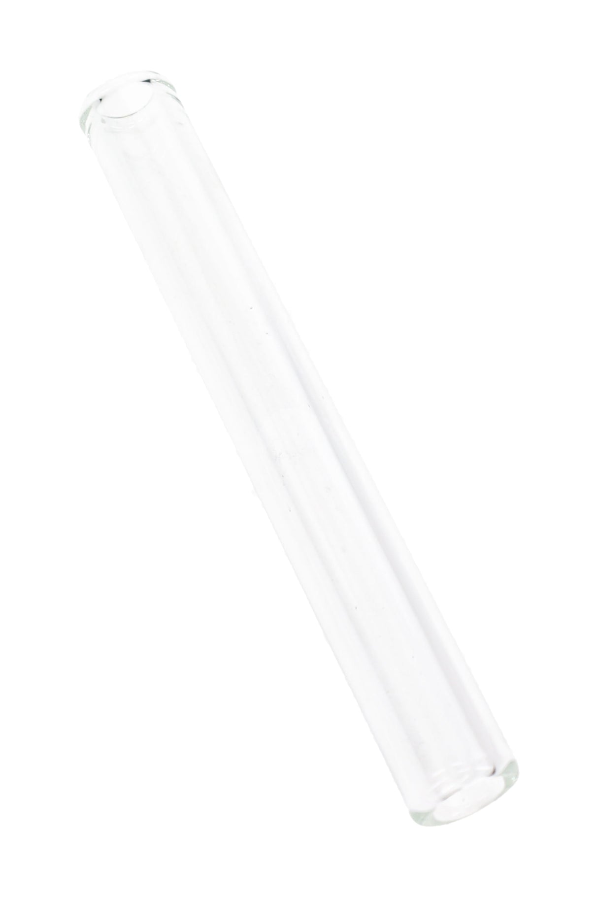 Close-up of clear 4″ tube oil burner tube showing straight glass stem, US-made