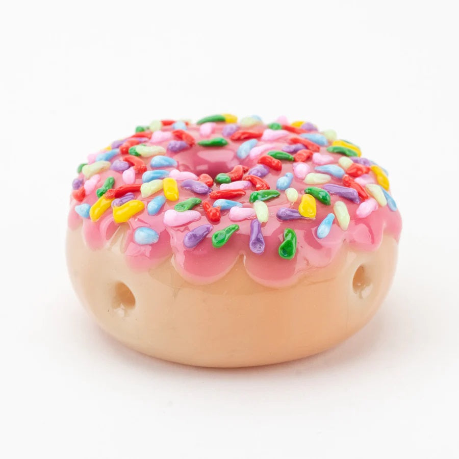 (US Made) Pink Sprinkle Donut Dry Pipe - P2891