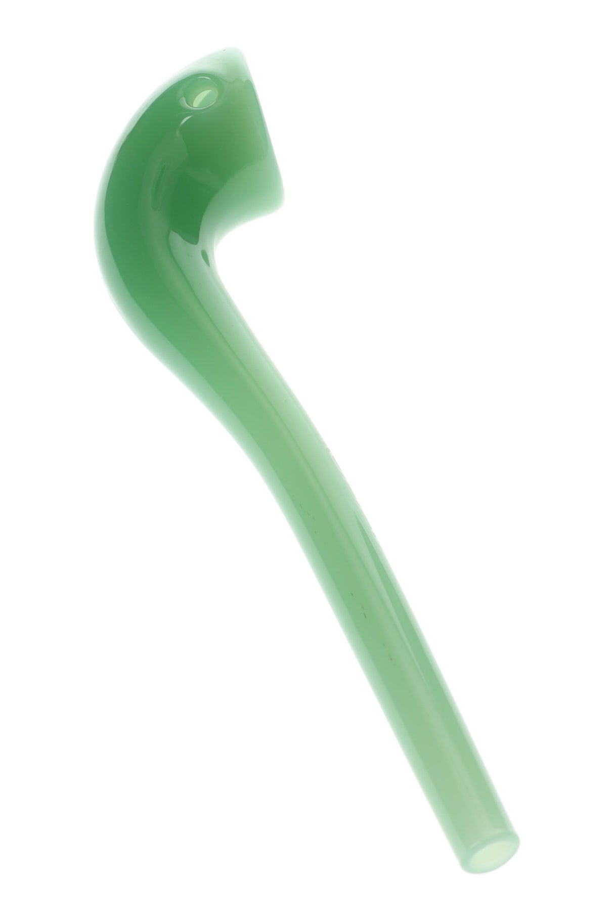 Opaque light-green GRAV Gandalfini sherlock pipe with deep bowl and extended stem for cooler hits, about 6 inches long