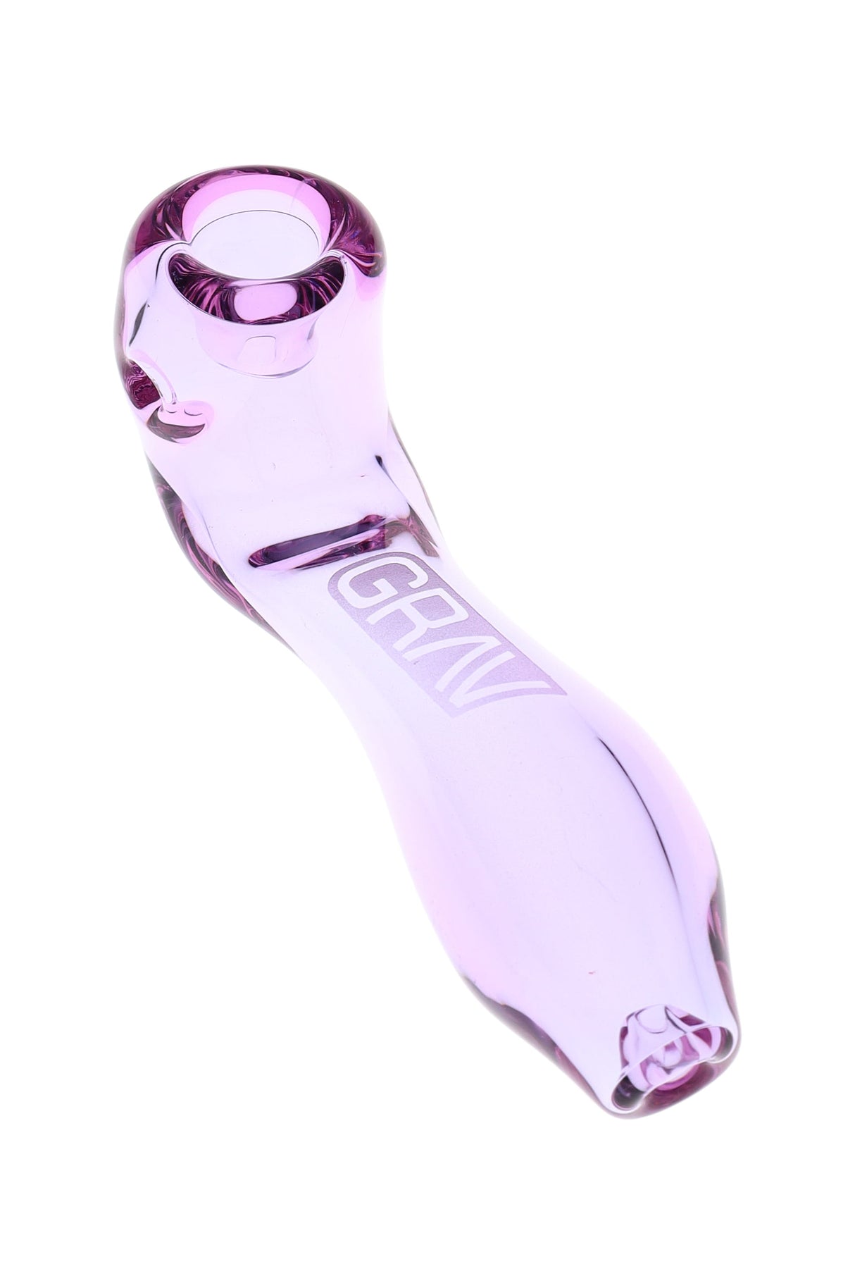 Light-purple GRAV Mini Classic Sherlock, 4″ glass sherlock hand pipe with deep bowl, side carb, and flared mouth opening