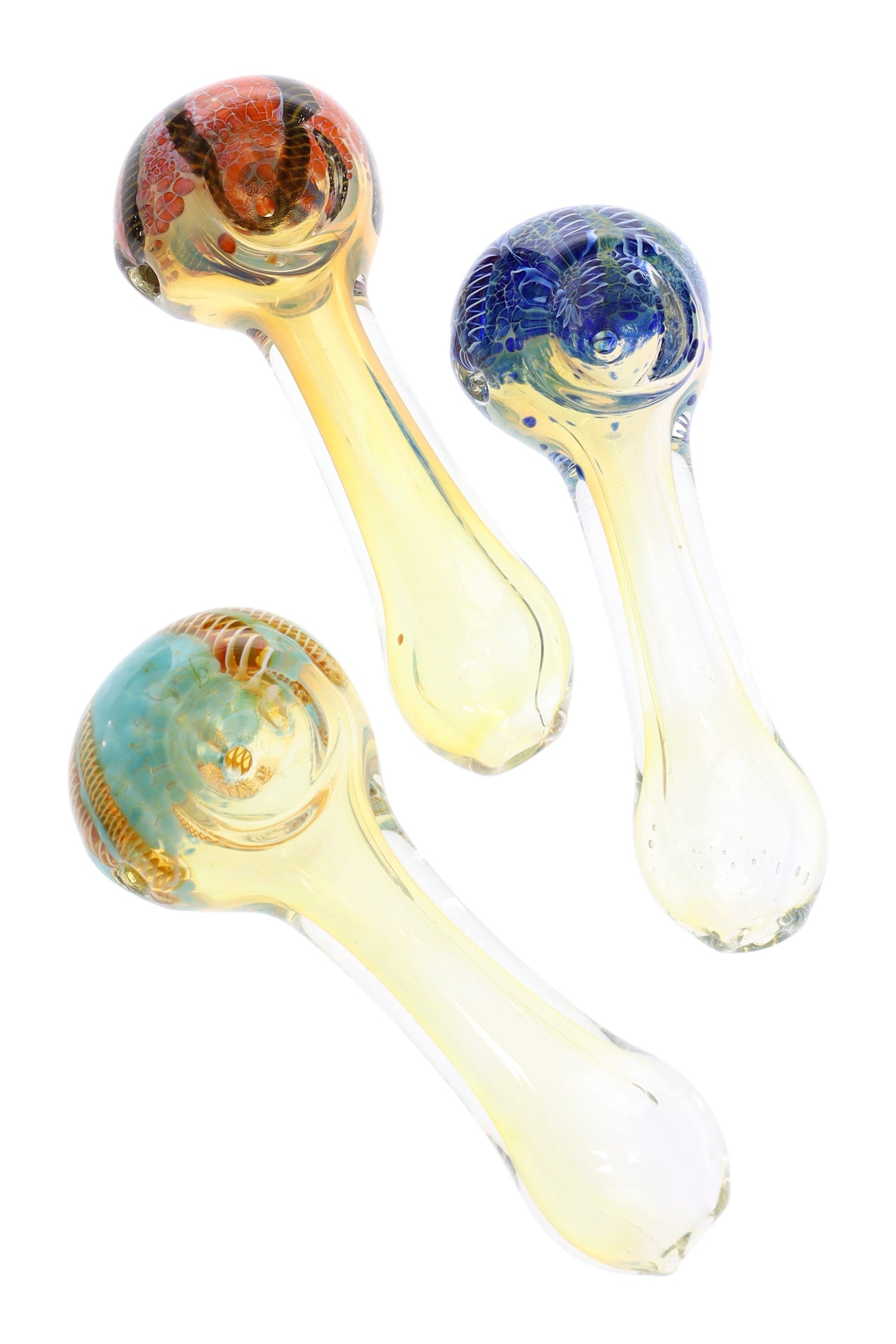 Color Changing Frit Glass Hand Pipe “Stripe Fade” – Assorted Colors