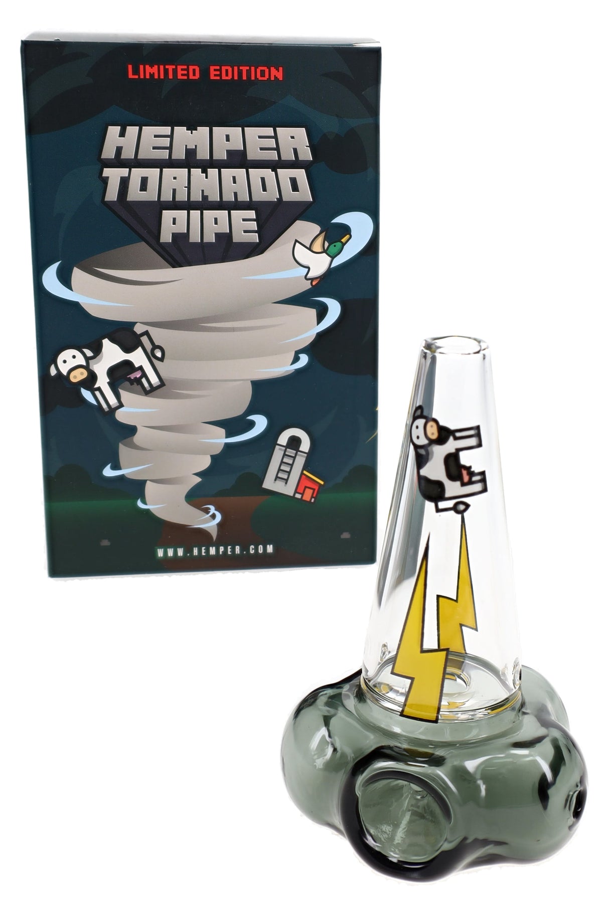 4" Hemper Tornado Glass Hand Pipe – P3300