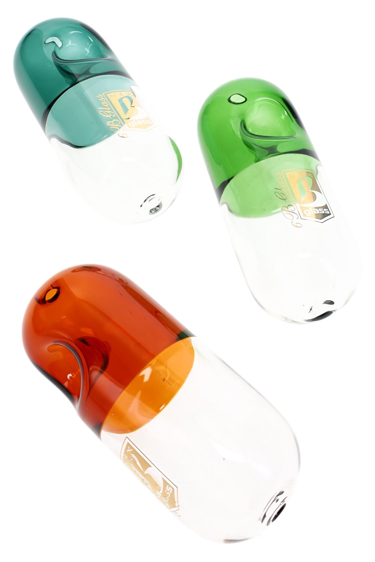 5" Colorful 6B Glass Pill Steam Roller Pipe - P3319