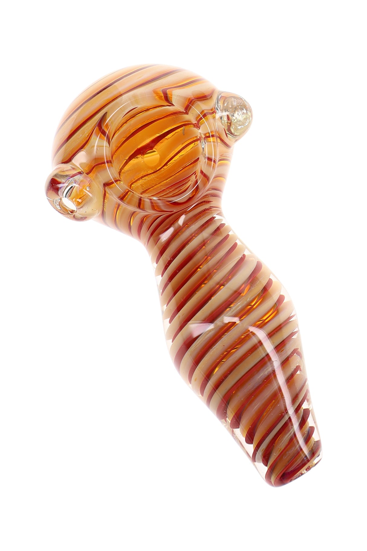 4.5" Multicolor Spiral Striped Silver Fumed Glass Pipe - P3323