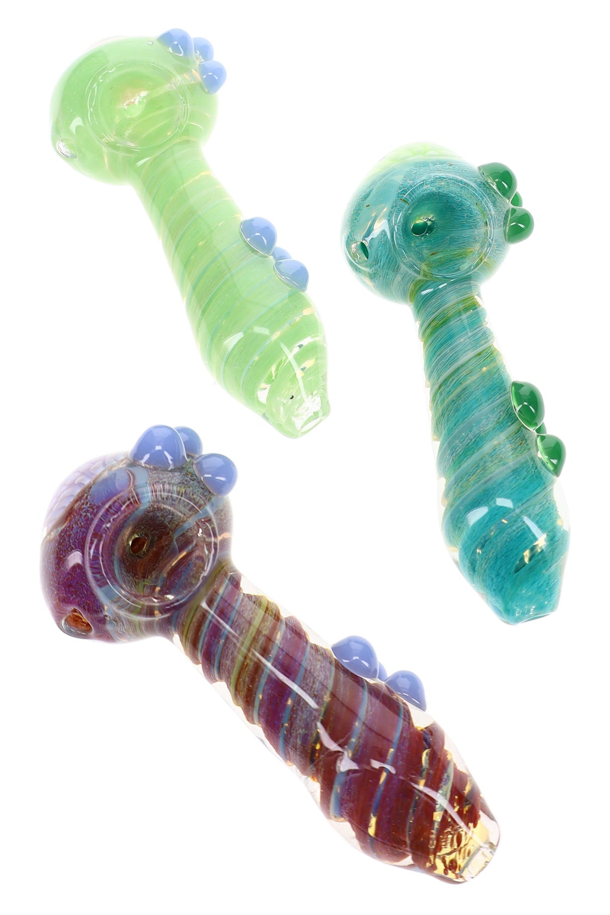 5" Color Changing Silver Fumed Swirl Floral Glass Pipe - P3327