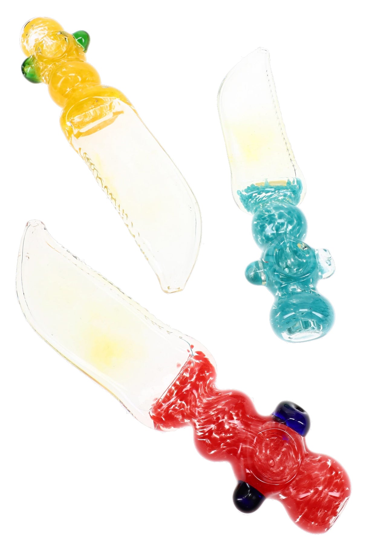 8" Color Changing Frit Glass Knife Pipe - P3344