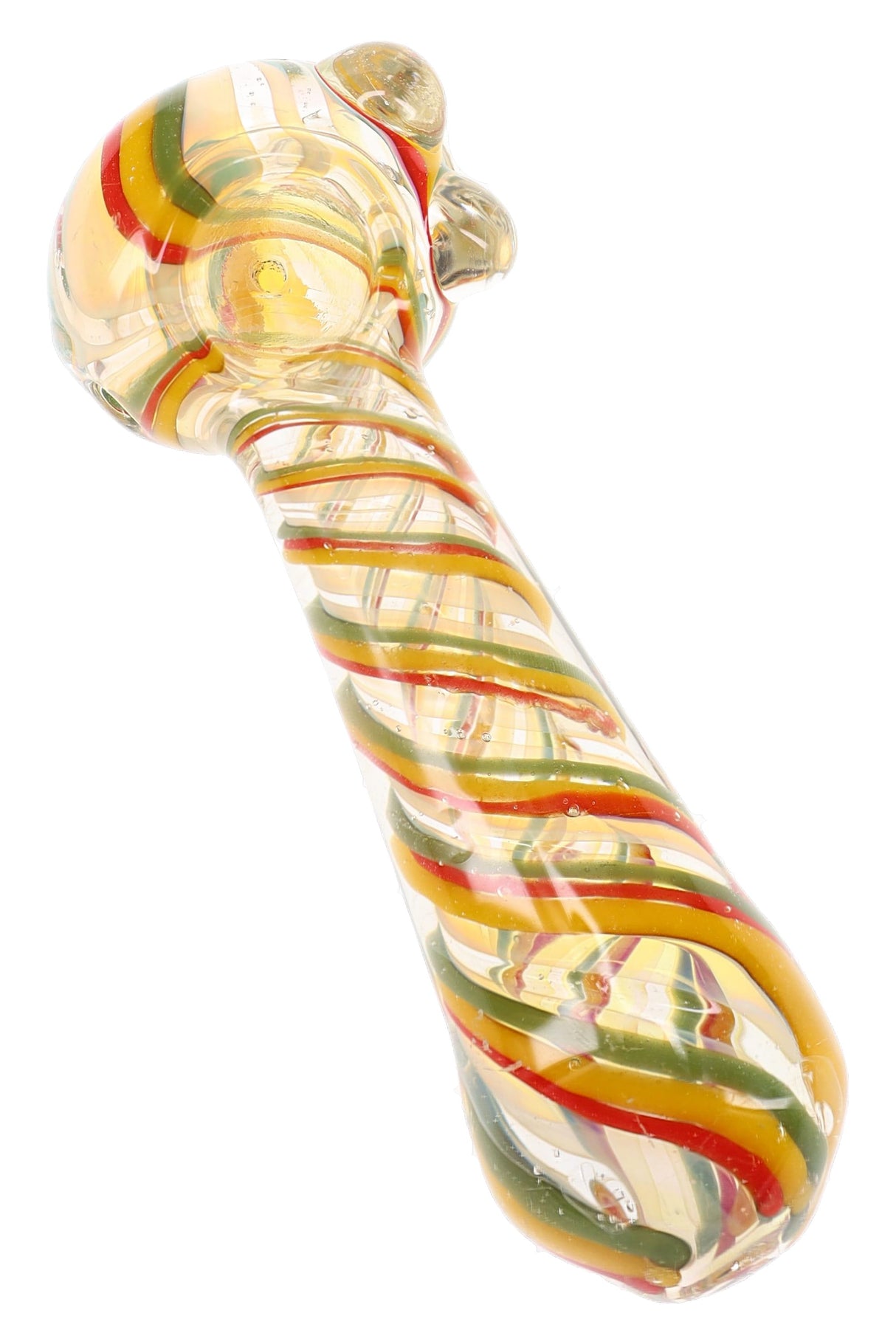 5" Color Changing Rasta Swirl Glass Pipe - P3345