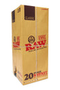 RAW 20 Stage RAWket Launcher Classic cones display box showing 8 packs, natural unrefined paper variety, retail ready.