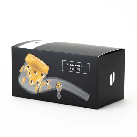 Retail box for Empire Glassworks Beehive Proxy attachment set showing illustrated honey-drip Sherlock and bee cap graphic.