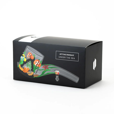 Retail box for the Under the Sea Puffco Proxy attachment set with product illustration and branding on matte black packaging.