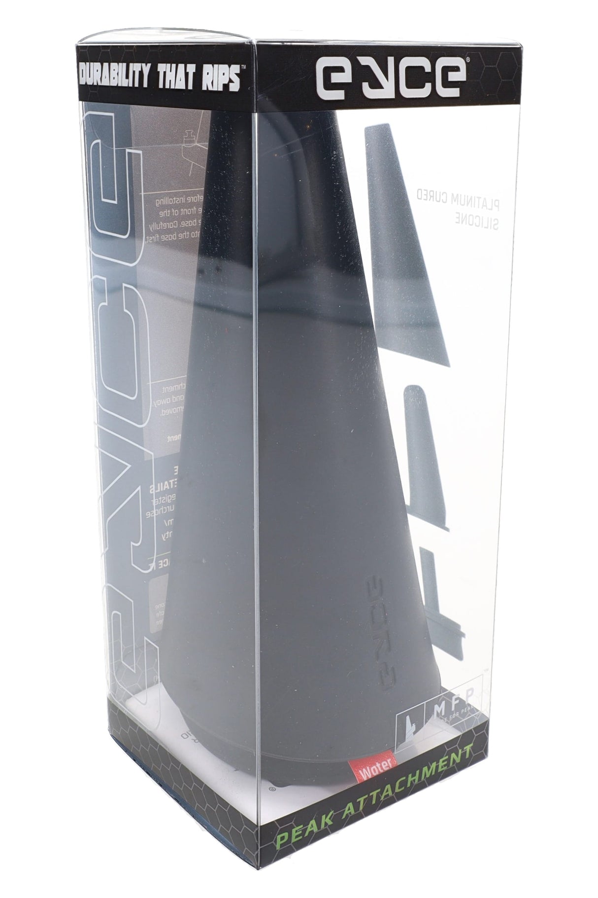 Eyce Peak Attachment in sealed retail packaging, front-facing replacement top for Puffco Peak and Peak Pro