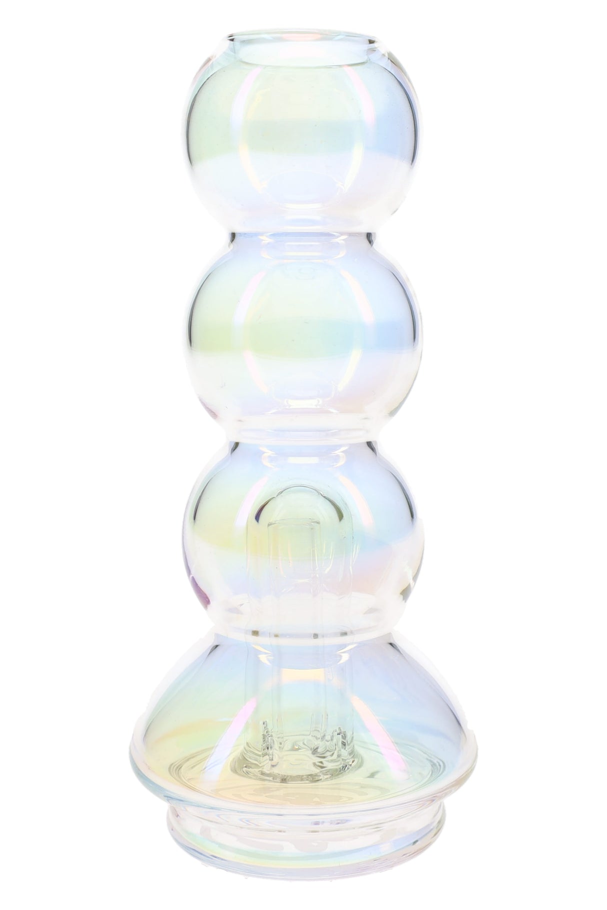 BigFun! iridescent Peak top with rounded bubble chambers, rainbow finish, and compact borosilicate form