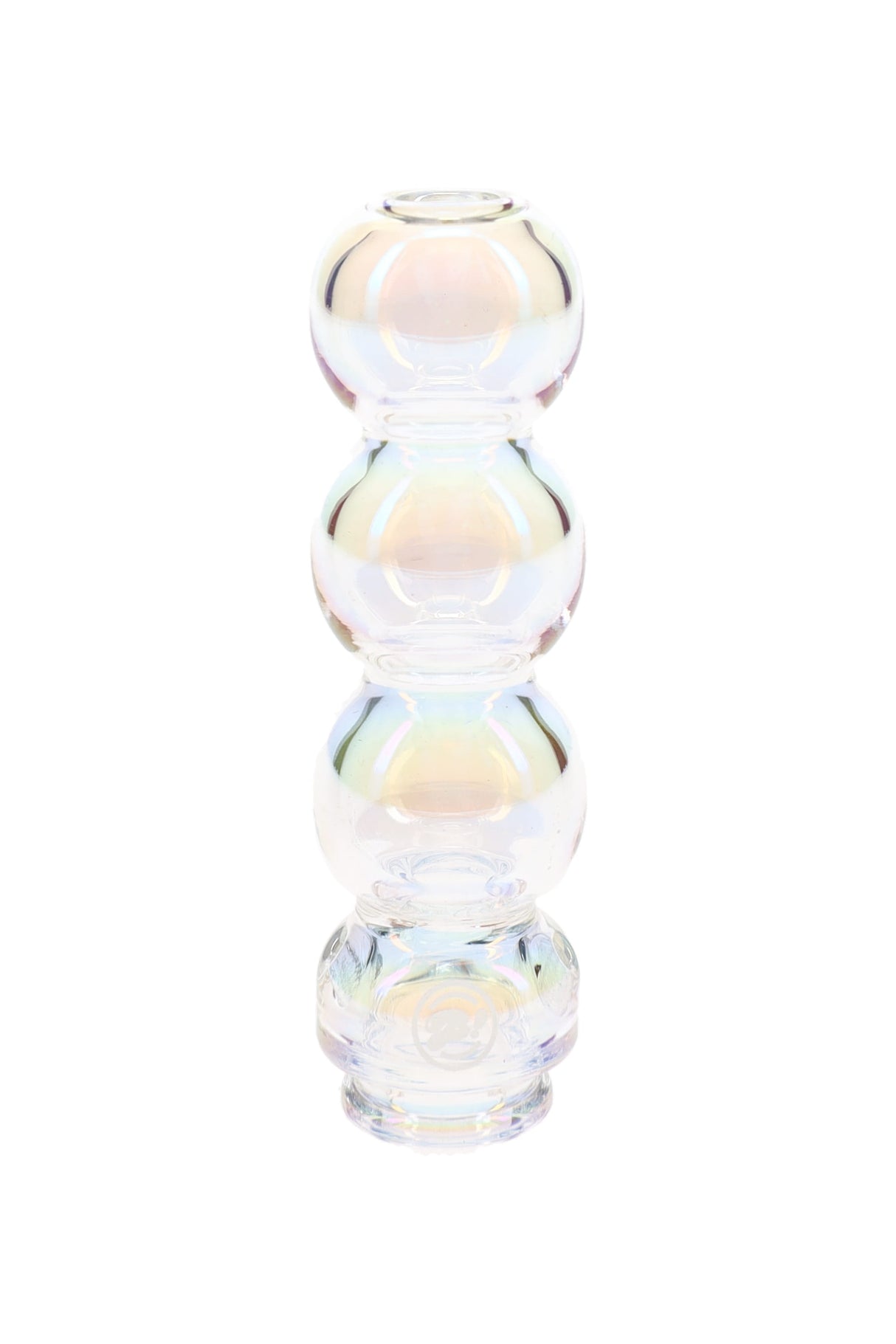 BigFun! bubble Pivot top in iridescent borosilicate glass with stacked round chambers and slim compact profile