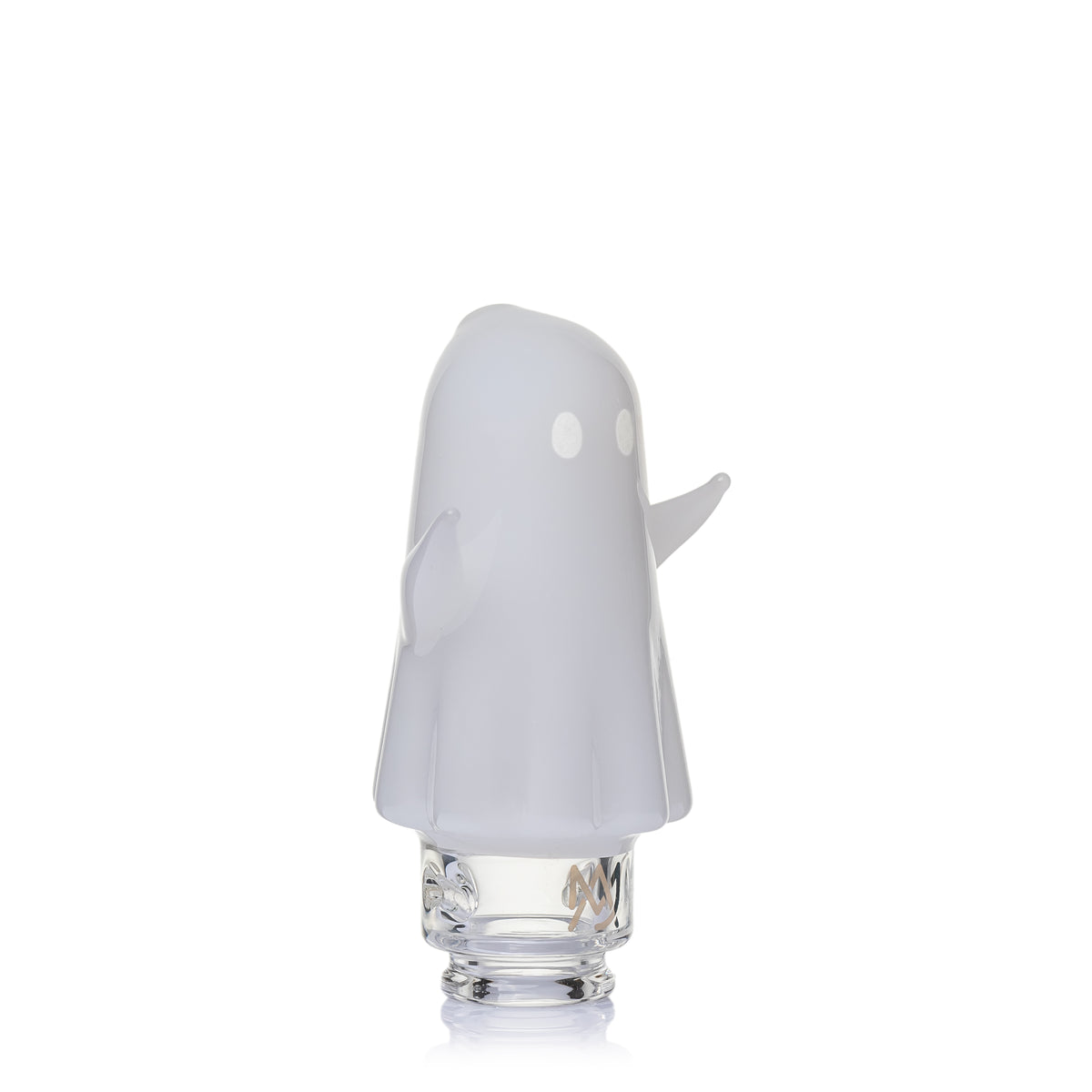Rear angled MJ Arsenal Specter Pivot glass attachment with sculpted ghost arms and frosted glass body