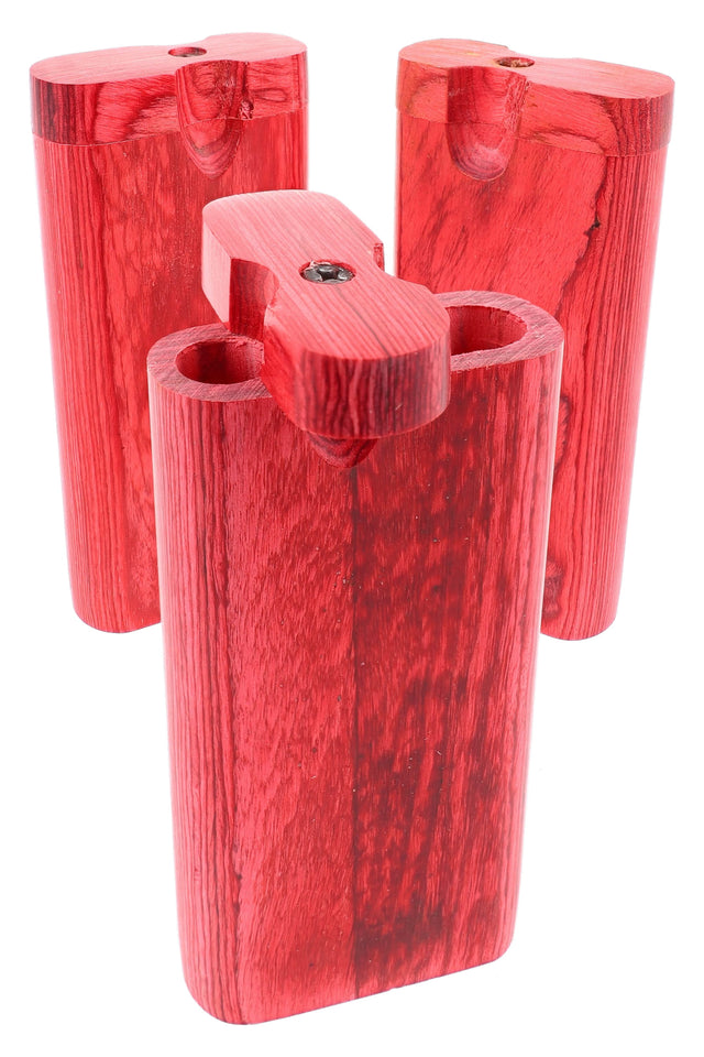 4″ large red dugout case for one-hitter sessions; bright red compact design fits pockets easily; dugout only—bat sold separately.